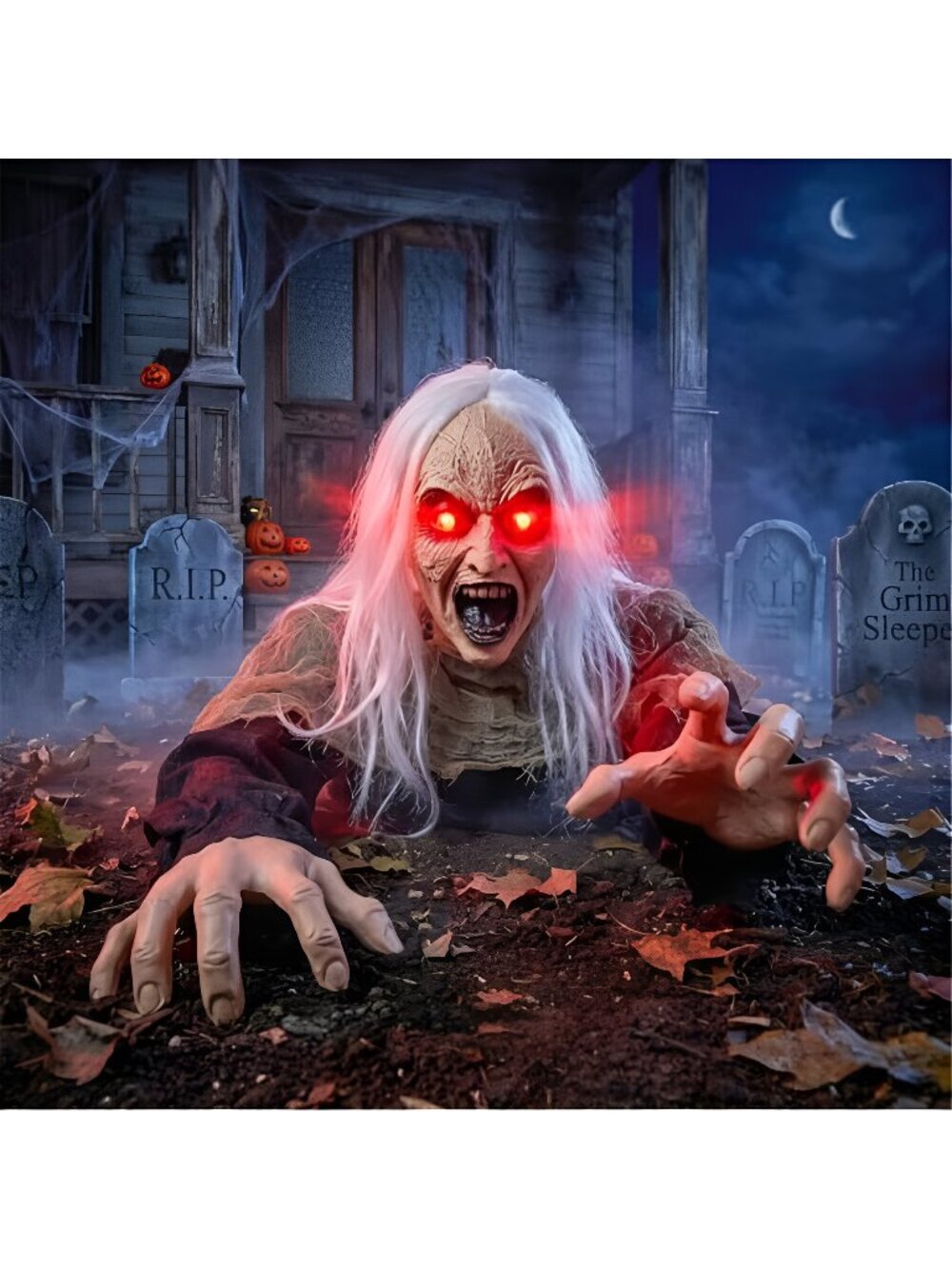 Halloween Decorations Outdoor, Sound Activated Climbing Zombie
